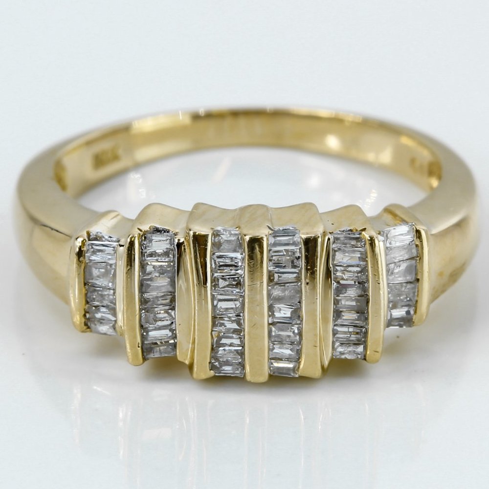 10k Yellow Gold 1-Carat Baguette-cut Diamond Engagement Ring / Wedding Band